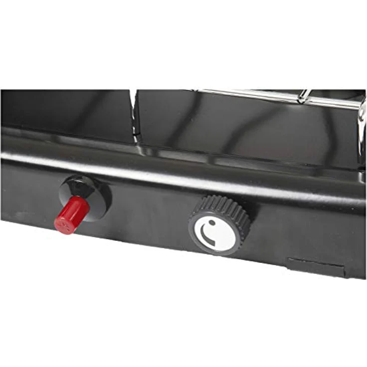 Brunner Phoenix 50, Gaskocher mit 2 regelbaren Brennern, abnehmbarem Rost und 2,4 kW Brennleistung, kompakt und leicht zu transportieren – Bild 3