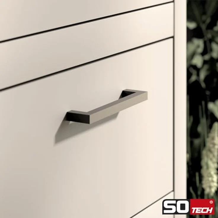 SOTECH SquareLine Titan, Möbelgriff in Titanoptik, 128 mm Bohrlochabstand, robustes Metall – Bild 4