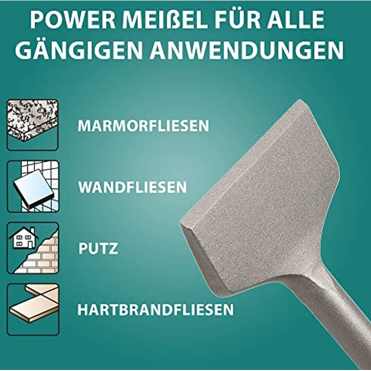 Heller SDS-plus Fliesenmeißel 75 x 165 mm gebogene Form – Bild 5