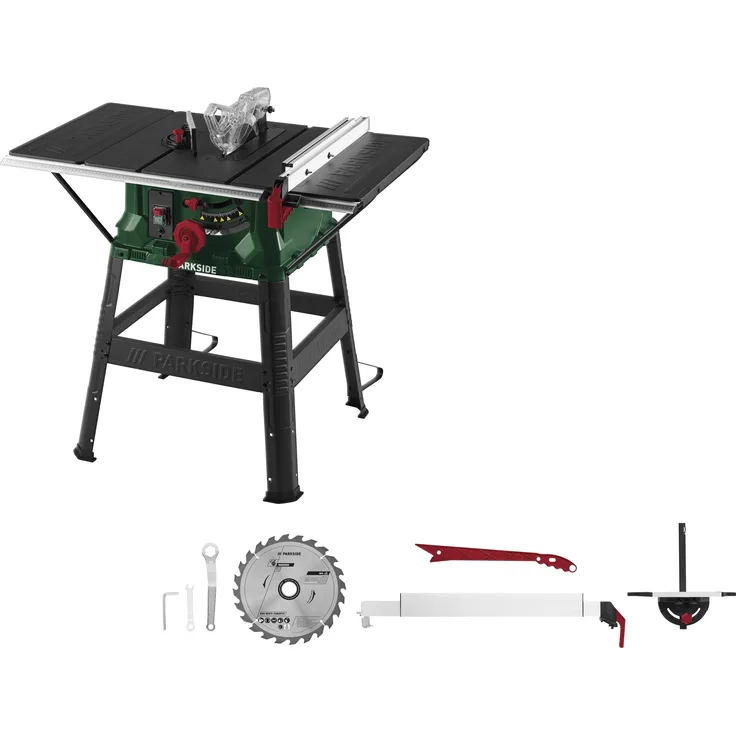 PARKSIDE® Tischkreissäge »PTKS 2200 A1«, 2200 W, stufenlose Schnitthöhenverstellung, Gehrungsoption bis 45°, integrierter Staubabsauganschluss