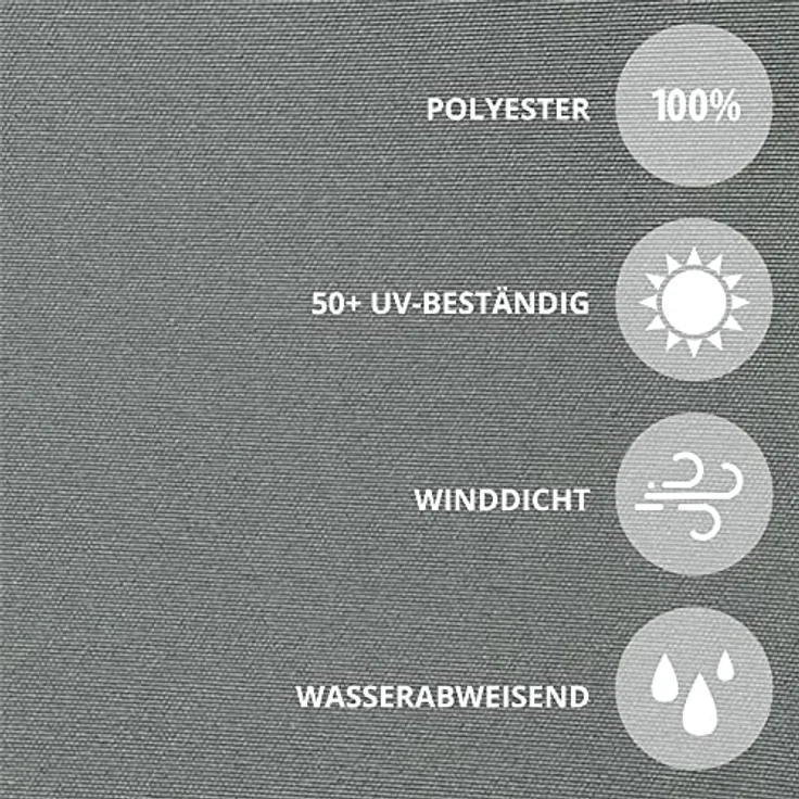 paramondo Senkrechtmarkise 2000, 120x250cm Balkonmarkise mit Kassette, Sichtschutz, anthrazit-grau, windstabil, wasserabweisend, manuelle Kurbel – Bild 5