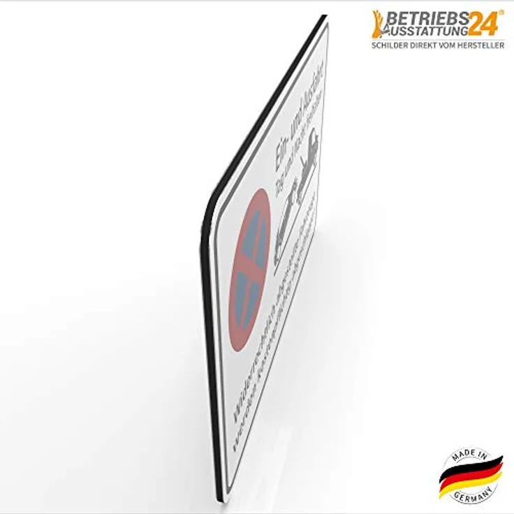 Betriebsausstattung24® Hinweisschild "Ein- und Ausfahrt Tag und Nacht freihalten" - Aluminium Verbundplatte, wetterfest, 30 x 20 cm, weiß – Bild 4