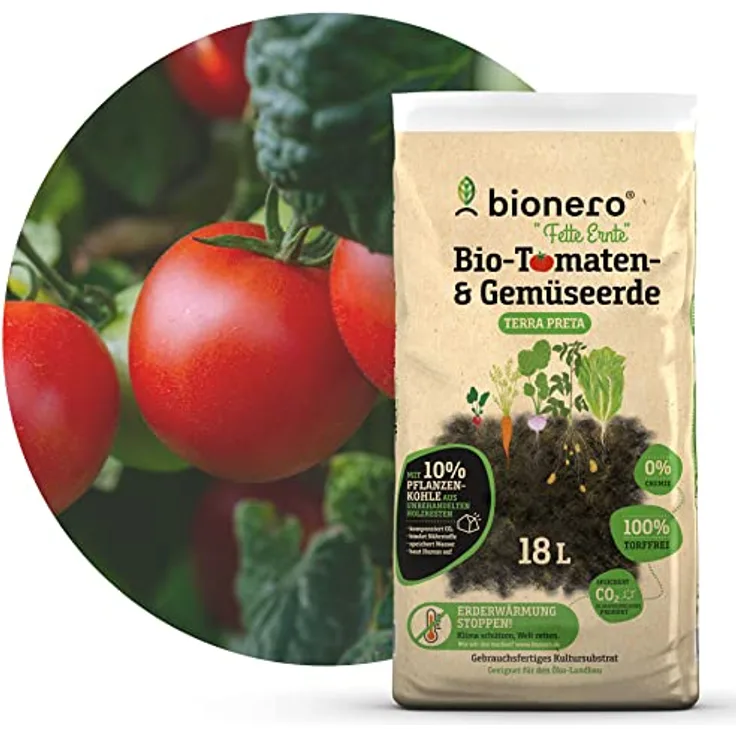 bionero® Bio-Tomaten-& Gemüseerde Fette Ernte 18 l Tomatenerde, torffrei, Gewächshauserde für Gemüsebeet - Preisvergleich