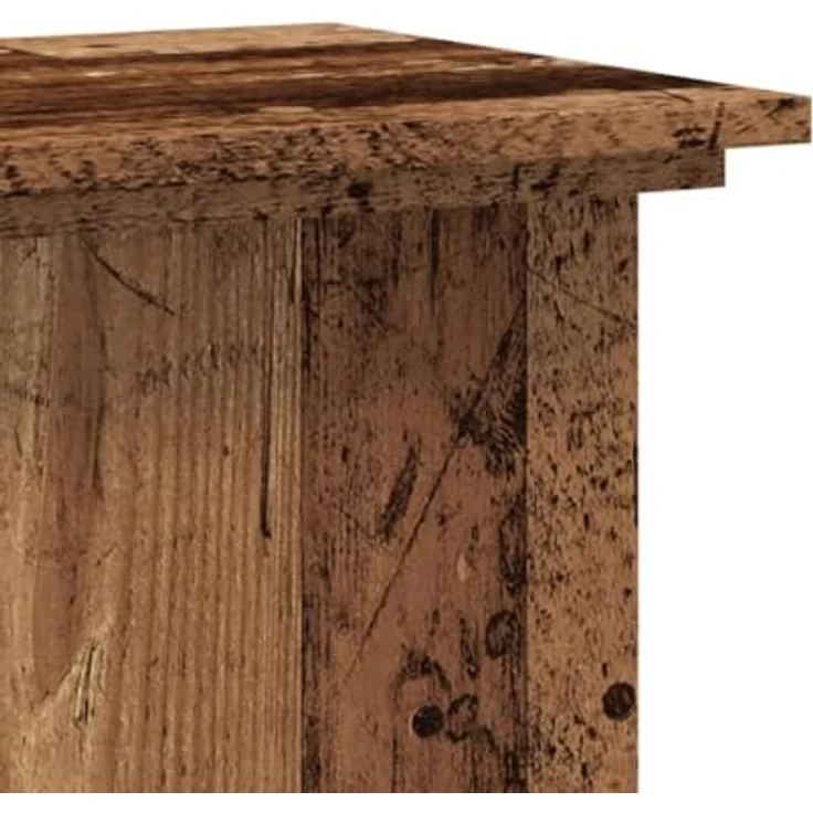 vidaXL Pflanzenständer Altholz-Optik, 33x33x80 cm, stabiler Holzwerkstoff mit großer Oberfläche, max. Belastbarkeit 60 kg – Bild 7
