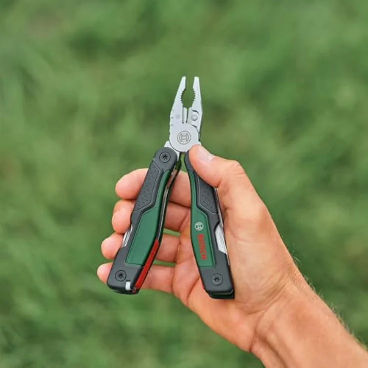Bosch 16-in-1 Multi-Tool, Multifunktionswerkzeug aus Edelstahl mit Softgrip, verriegelbarer Zange, Schraubendrehern, Messern und Säge für Heimwerken und Camping – Bild 2