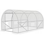 VBChome Gartentunnel 300 x 200 x 200 cm Weiß Folientunnel Stabiler Rahmen Rolltüren und Fenster Gartengewächshaus Anbau von Gemüse und Obst Befestigungsset - Preisvergleich