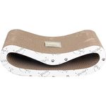 Dehner Katzen-Kratzpappe Scratch Wave, inkl. Katzenminze, ca. 49 x 24 x 15 cm, Naturmaterial, weiß