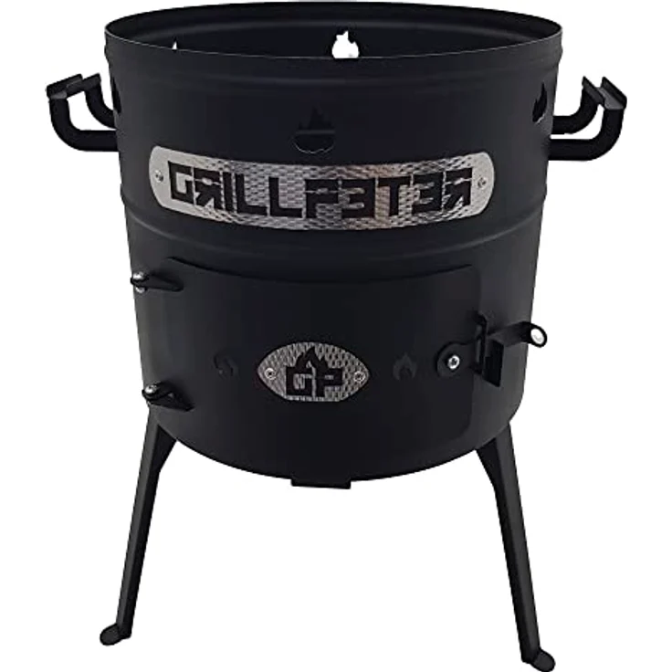 Grillpeter Utschak Nurlan Feuerofen für Kazan 10-12 Liter, 40 cm, feuerfest lackierter Stahl, autark und vielseitig – Bild 1