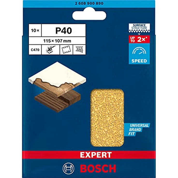Expert C470 Schleifpapier mit 6 Löchern für Schwingschleifer, 115 x 107 mm, G 40, 10-tlg. - Preisvergleich – Bild 2