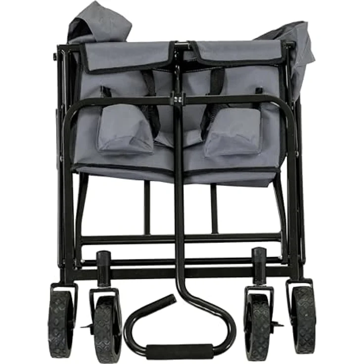 Greemotion Faltbarer Bollerwagen, Handwagen mit Stahlrahmen, 80 kg Tragkraft, 102,5 x 43 x 71 cm, leicht zusammenklappbar – Bild 3