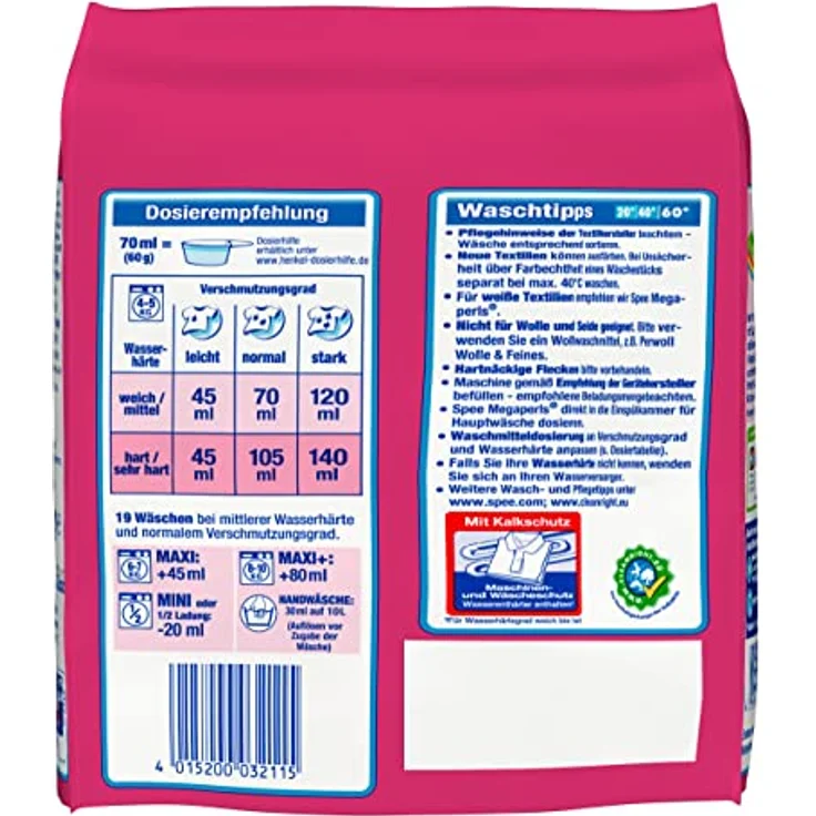 Spee Megaperls Color, 19 Waschladungen, 1,14 kg – Bild 2