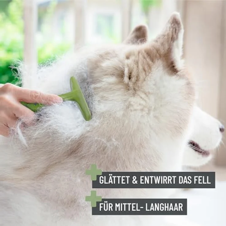 ReaVET Hundekamm, Fellentwirrer, Entfilzer für Langhaar Hunde I Hundestriegel Löst Knoten & Verfilzungen - Glättet & Entwirrt das Deckhaar, Fellpflege, Hundebürste – Bild 3