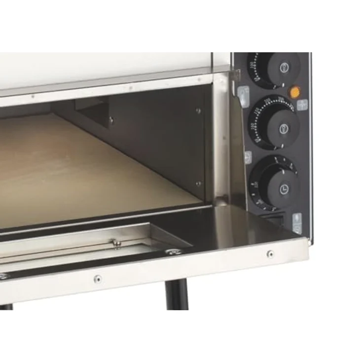 GastroHero Pizzaofen Elektro, Keramikboden, Pizza Maker für 1 Pizza Ø 35 cm, Edelstahl, bis 350° C, mit Innenbeleuchtung und Alarm – Bild 2