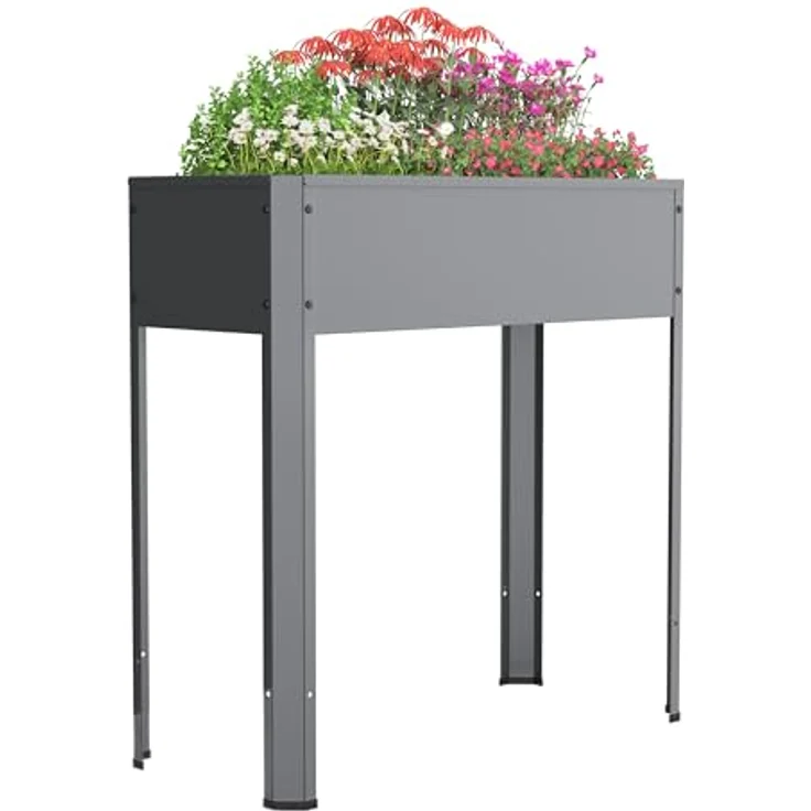 Urban Hochbeet Balora L, Metall Hochbeet 80x35 cm, wetterfest und rückenschonend, ideal für Gemüse und Kräuter – Bild 1