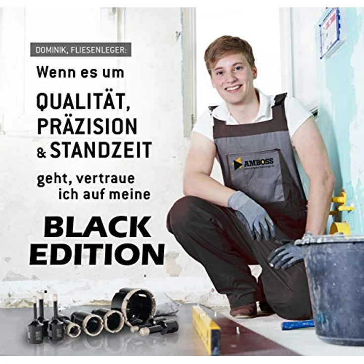 Diamant Bohrkronen Set - Amboss Black Edition - Ø 20/35/40/50/55/68 6 tlg. – Bild 9