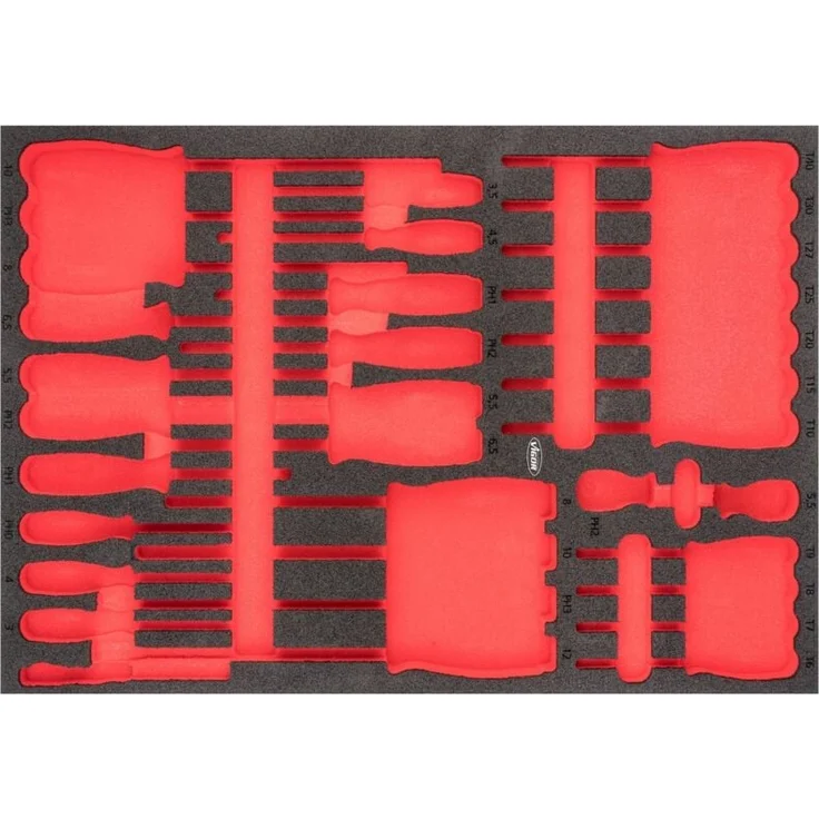Vigor Weichschaum-Einlage, leer, 2K-System für Ordnung und Schutz, unbestückt, 563 x 393 x 35 mm