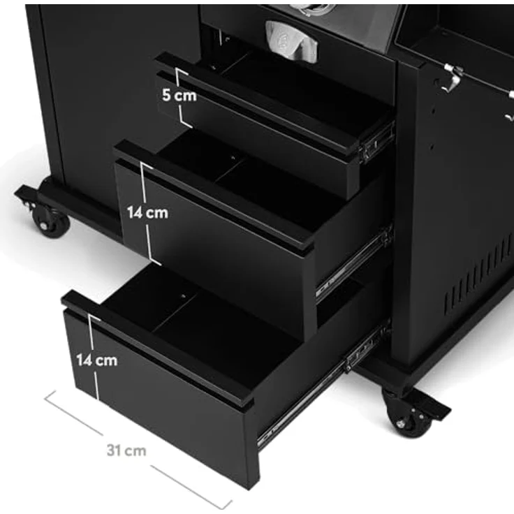 BURNHARD Big EARL Black 4-Brenner Gasgrill Edelstahl inkl. Heckbrenner, mit Gusseisen Grillrost & inkl. stabiler Abdeckhaube, Seitenkochfeld mit Infrarot Keramikbrenner – Bild 4