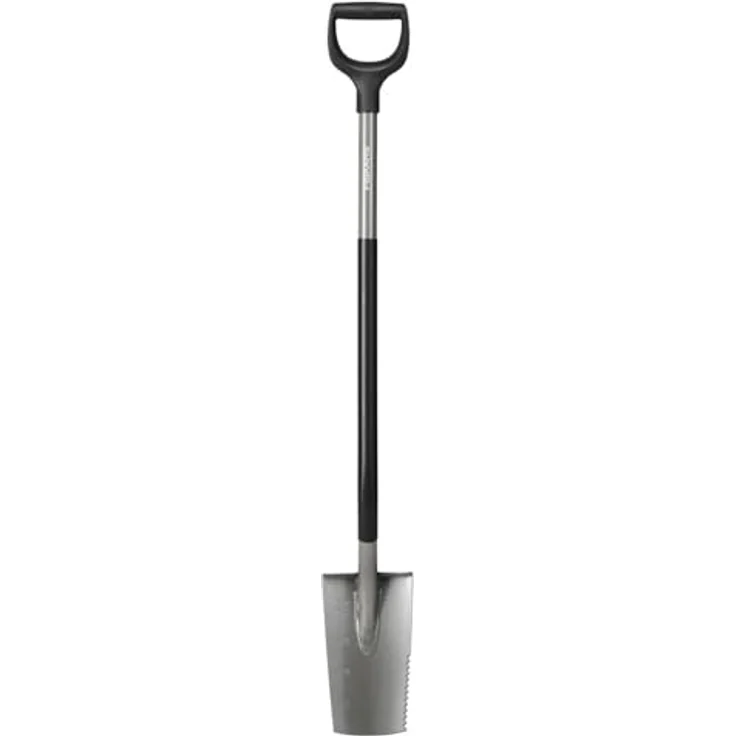Fiskars Schmaler Spaten 250x153mm, 1230mm mit Sägezahnkante und D-Griff, robust und langlebig – Bild 1
