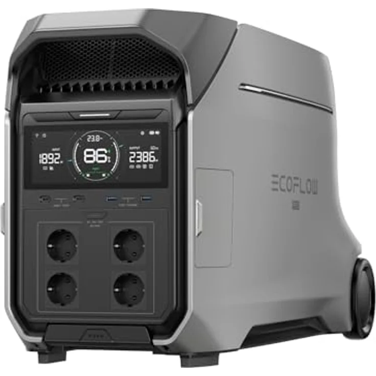 EcoFlow DELTA Pro 3 Tragbare Powerstation, 4096Wh LFP-Batterie, erweiterbar auf 12 kWh, 4000W AC Ausgang, leiser Betrieb mit 30 dB, Solargenerator für den Hausgebrauch – Bild 1