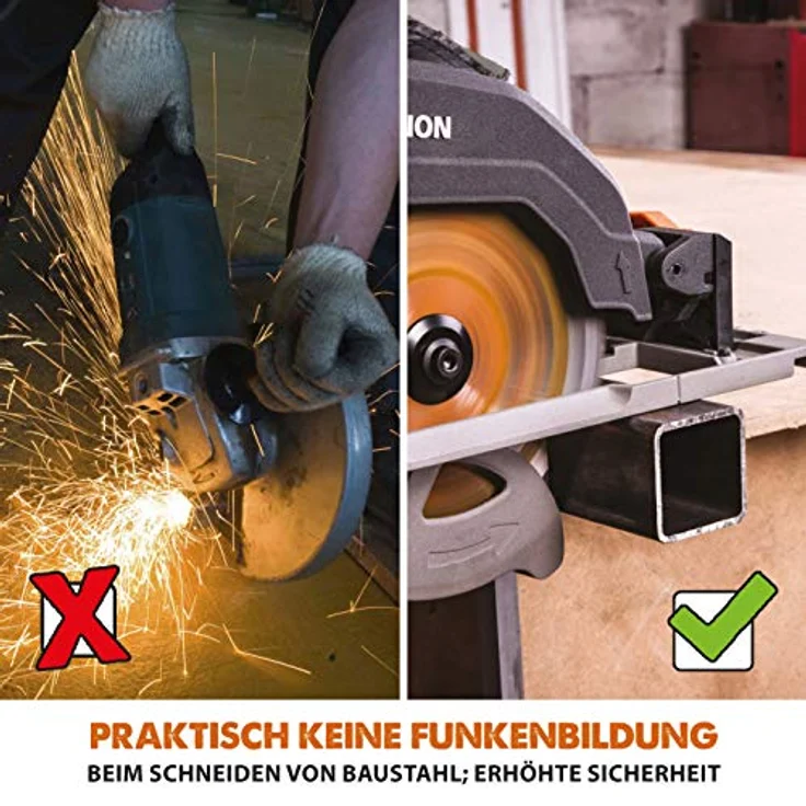 Evolution Power Tools R185CCSX Mehrzweck-Kreissäge kompatibel mit Führungsschienen (Kombi-Paket 1020 mm Schiene inbegriffen, 185 mm, 230 V) – Bild 13