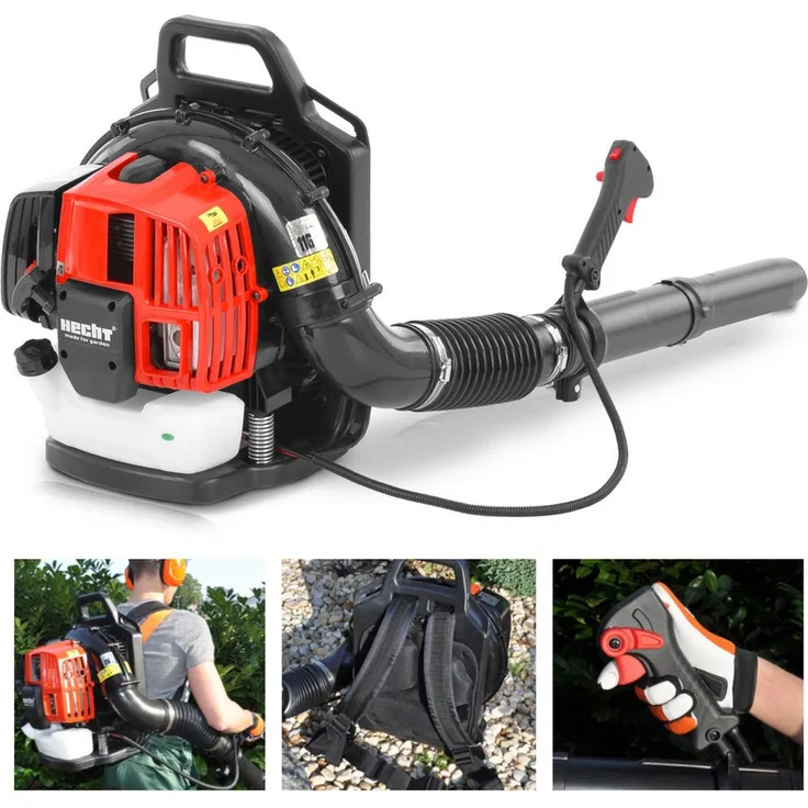 Hecht 952 Benzin-Laubbläser, Rucksack Laubgebläse mit 2 PS, 52 cm³ und 864 m³/h Luftleistung