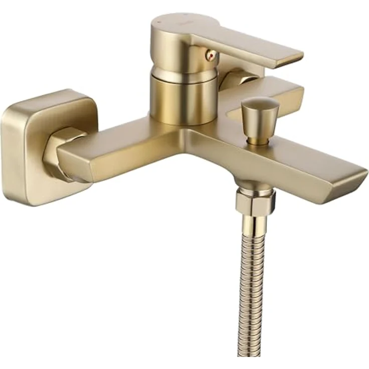 wohnwerk.idee Badewannenarmatur Argus, Wannenarmatur in Gold Matt und Schwarz mit polierter Oberfläche, ergonomischer Hebel und integrierter Umsteller – Bild 4