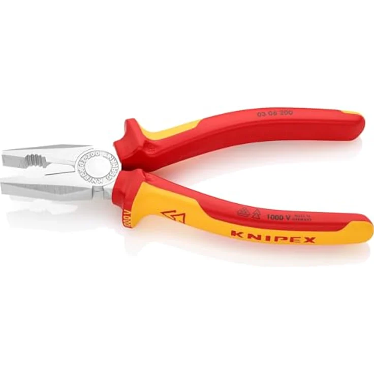 KNIPEX 03 06 200 Kombizange isoliert mit Mehrkomponenten-Hüllen, verchromt 200 mm – Bild 2