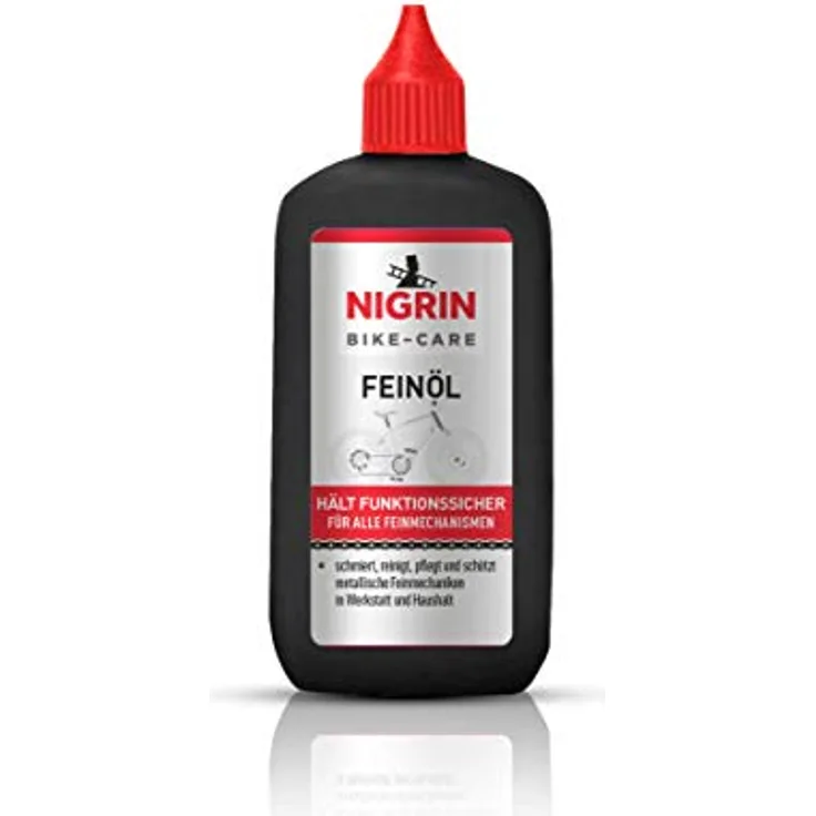 NIGRIN BIKE-CARE Feinöl | 100 ml Flasche | Feinmechaniköl | Für Hobby und Werkstatt | Harz- und säurefrei |, grau