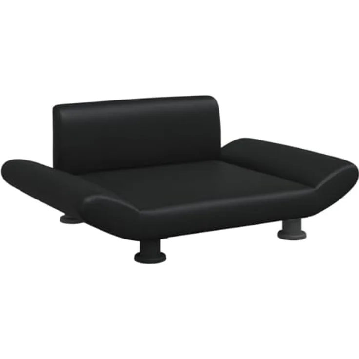 vidaXL Hundebett, Hundekissen mit weicher Polsterung, Hundesofa Hundecouch für kleine Hunde Haustiere, Haustierbett Katzenbett, Schwarz Kunstleder