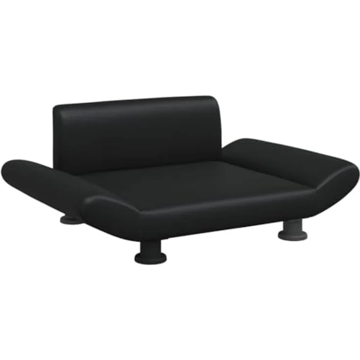 vidaXL Hundebett, Hundekissen mit weicher Polsterung, Hundesofa Hundecouch für kleine Hunde Haustiere, Haustierbett Katzenbett, Schwarz Kunstleder – Bild 1