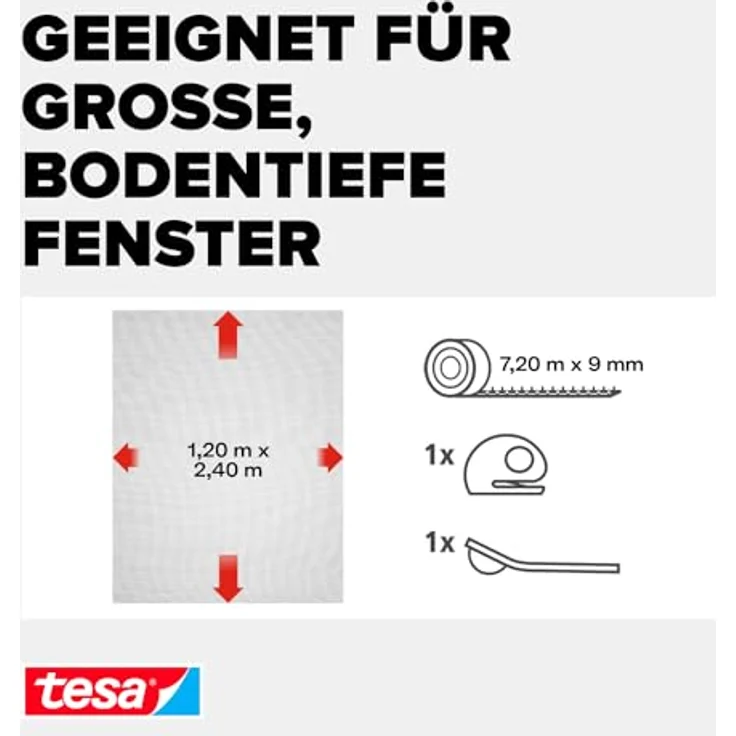 TESA Insect Stop Comfort 55918-21 Fliegengitter (L x B) 2400mm x 1200mm Anthrazit 1St. – Bild 3