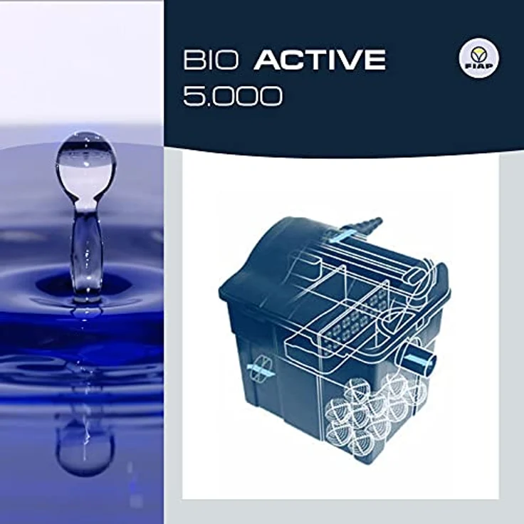 FIAP BIO ACTIVE 5.000 Durchlauf-Filter, UVC-Klärgerät mit 4500 l/h, wartungsfreundliches Mehrkammer-System zur Teichwasserreinigung – Bild 4
