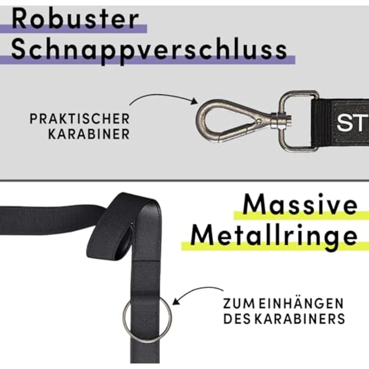 STUCH Hundeleine 7 in 1, Robuste multifunktionale längenverstellbare Führleine für kleine, mittlere und große Hunde, rot, Größe S (1,5 cm x 200 cm) – Bild 5