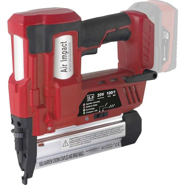 TOOLCRAFT Nagler Kabellose Nagelpistole, einzigartige Luftdrucktechnik, LED-Statusleuchte – Bild 1