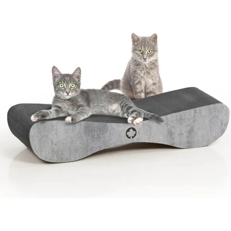 CanadianCat Company | Kratzbrett Satellite 2.0 - Black Edition - betonoptik - Kratzpappe in schwarz | ca. 76 x 24 x 15 cm – Bild 1