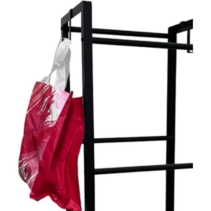 Schulte Flaschenkastenständer 60 x 115 x 32 cm, stabiler Lagerregalständer für bis zu 6 Flaschenkästen, schwarzes modernes Design mit Haken für PET-Flaschen – Bild 5