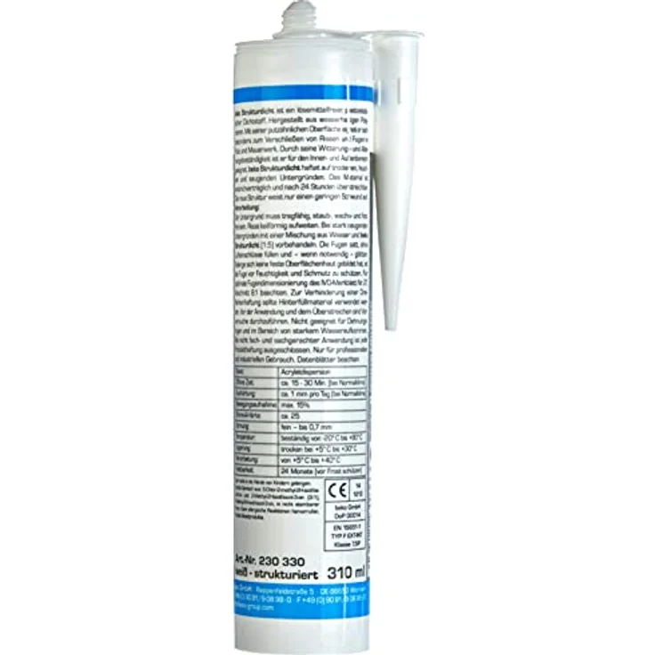 beko Strukturdicht 310 ml, weiß-strukturiert, plastoelastische Fugendichtmasse für Putz, Fassade und Mauerwerk – Rissabdichtung – Bild 2