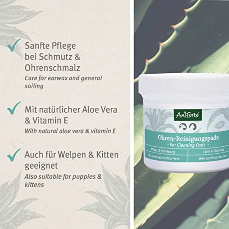 AniForte Ohren Reinigungspads für Hunde & Katzen 100 Stück – Besonders weiche & milde Reinigungstücher für die Ohrenhygiene, sanfter Ohrenreiniger zur Pflege & Reinigung – Bild 3