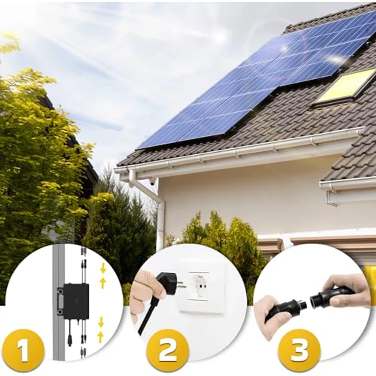 SUNNIVA Astro-E Mikro-Wechselrichter TM-L800Mi, 800 W, IP67 wetterfest, Plug&Play, 2 MPPT, Bluetooth WiFi, inkl. 5m Anschlusskabel & 4x1 m Solar-Verlängerungen – Bild 4