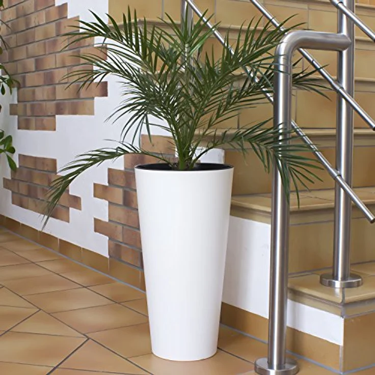 Maceta TUBUS SLIM 27L., dimensiones (mm) 300x300x572, color Blanco – Bild 5