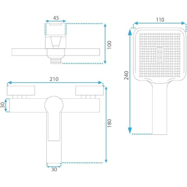 wohnwerk.idee Badewannenarmatur Argus, Wannenarmatur in Gold Matt und Schwarz mit polierter Oberfläche, ergonomischer Hebel und integrierter Umsteller – Bild 2