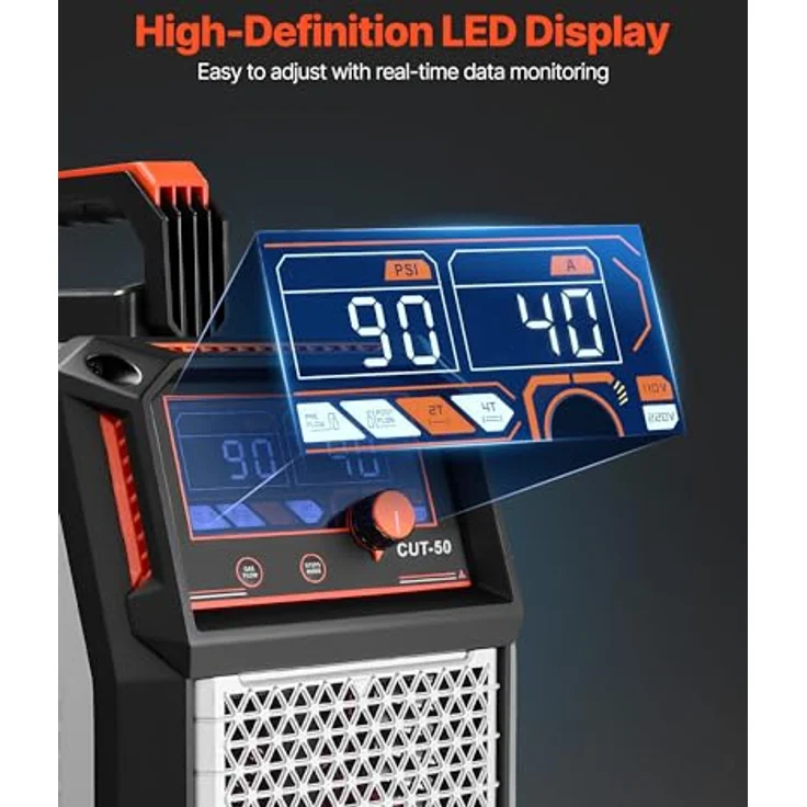 VEVOR Plasmaschneider 50A, Digitalanzeige IGBT Inverter-Schneidemaschine mit 2T/4T-Funktion, einstellbarer PA/PT-Zeit, geeignet für Heimwerkstätten und Reparaturen – Bild 5