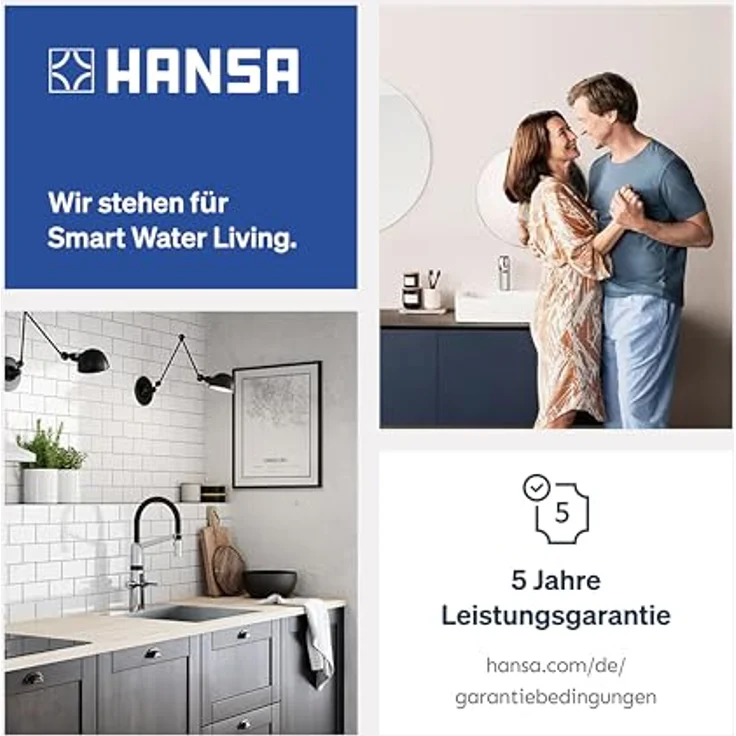 Hansa Basicjet Handbrause, 3-strahlig schwarz matt, Eco-Durchfluss, Anti-Kalk-Technik, Ø 95 mm – Bild 7