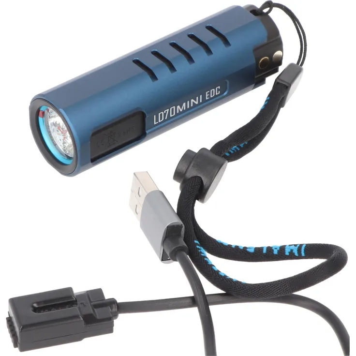 Imalent LD70 Mini EDC LED-Taschenlampe, 4000 Lumen, Leuchtweite max. 203 Meter, dunkelblau