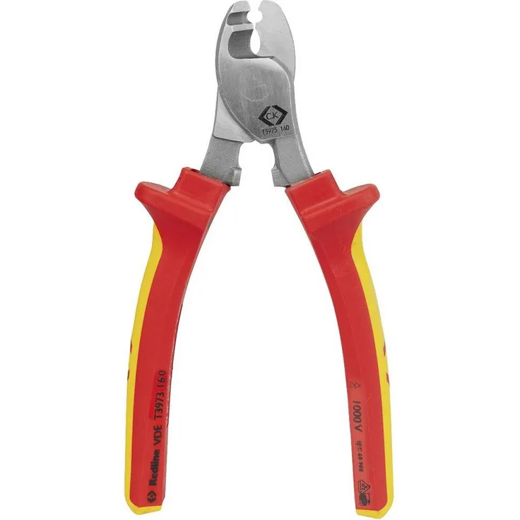 C.K Abisolierzange Redline VDE Kabelschneider 160mm, Zange aus legiertem Spezialstahl in Rot