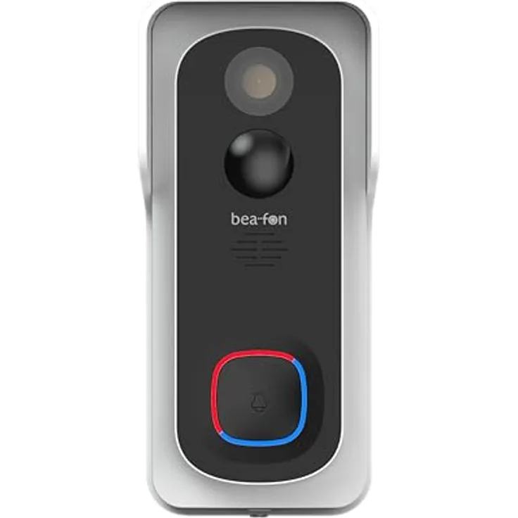 Beafon, Smart Home, Visitor 2V, Outdoor Videotürklingel mit Glocke und Winkel, Türklingel kabellos, Kamera Full HD 3 MP, 2,4G WiFi, Schutzklasse IP 54, autom. Alarmauslöser, Echtzeitvideos,