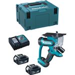 Makita DSD180RTJ, Trockenbausäge 18V mit 2 x 5,0 Ah Akkus, DC18RC Ladegerät, LED-Licht und Saugstutzen, inkl. MAKPAC 3