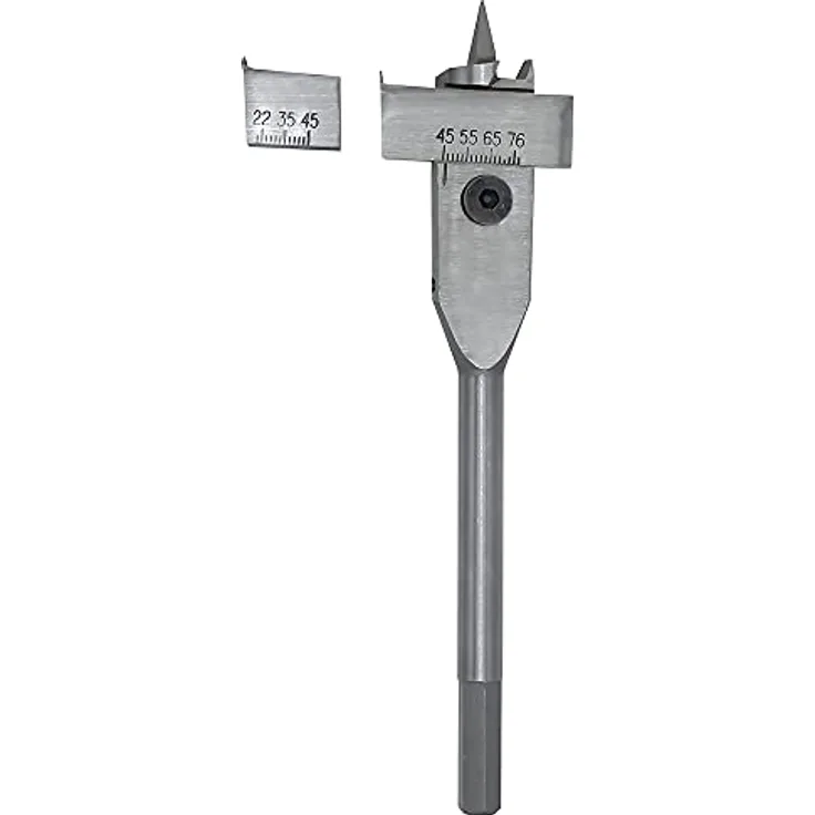 Fisch Zentrumbohrer, Standard Ausführung Ø 15-45 mm, Länge 130 mm, Schaft 8 mm 6-kant, gehärtet für Weichholz
