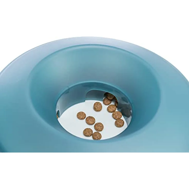TRIXIE Slow Feeding Rocking Bowl, Kunststoff/TPR, 0,5 L/Ø 23 cm, Grau/Blau - 25285 – Bild 4