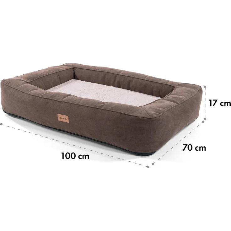 Bruno Hundebett Ersatzbezug | waschbar | rutschfest | atmungsaktiv | Größe L (100 x 17 x 70 cm) Beige – Bild 2